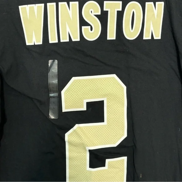 Nike Black Men’s Large Saints WINSTON #2 NFL FOOTBAL Tshirt New With Tags - Picture 3 of 7